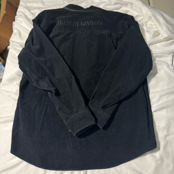 Harley Davidson  Corduroy Button Down Shirt Black XL - Picture 2 of 11